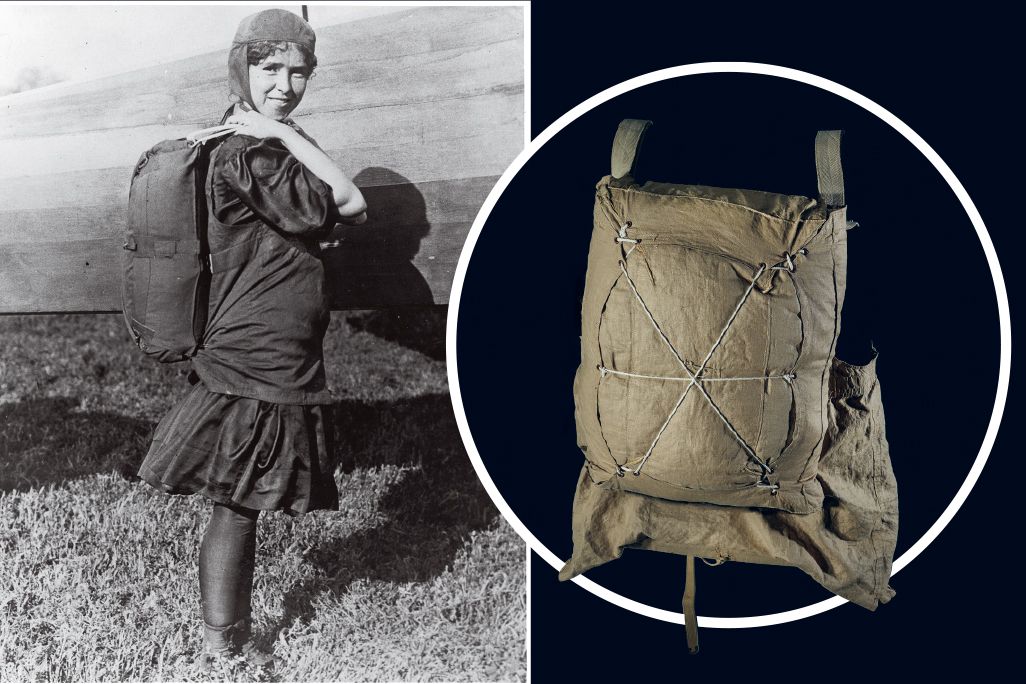 A parachute belonging to Broadwick is on display in the Early Flight gallery at the Smithsonian’s newly updated National Air and Space Museum.