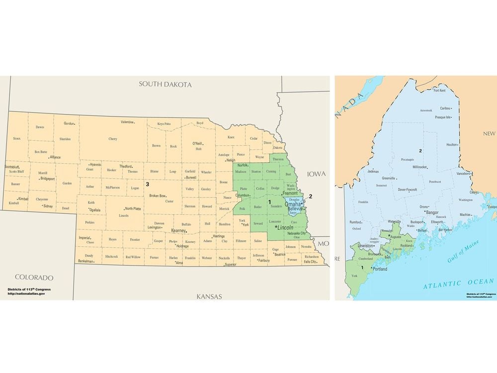 Maine and Nebraska's congressional districts