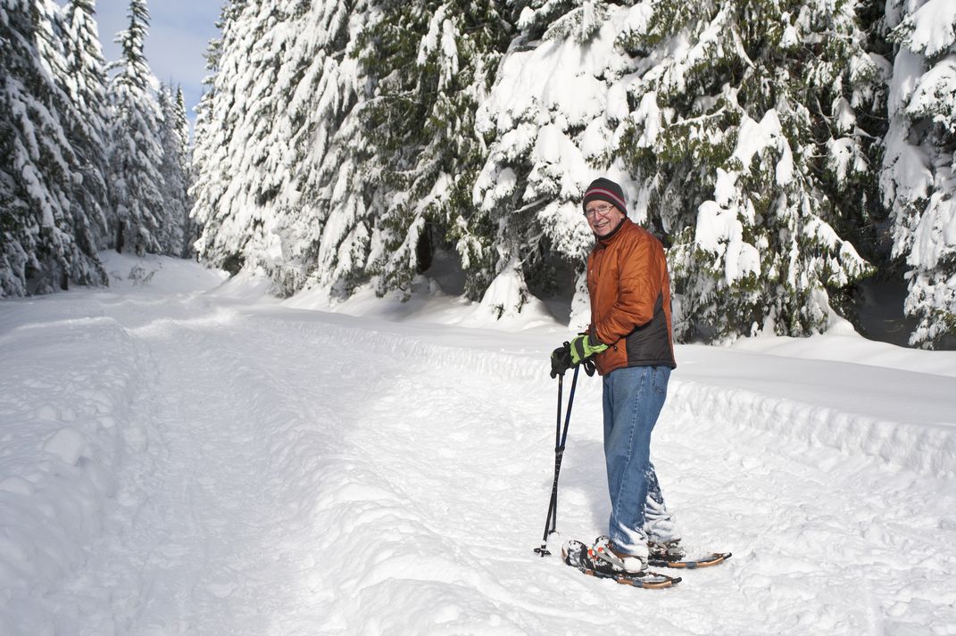 On a snow shoeing excursion