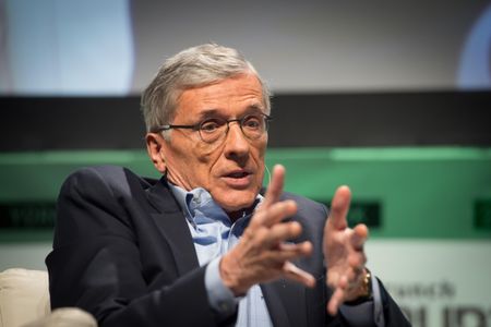 FCC chairman Tom Wheeler speaking at the 2015 TechCrunch Disrupt conference.