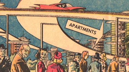 Motopia as illustrated in 1960 by Arthur Radebaugh for “Closer Than We Think”