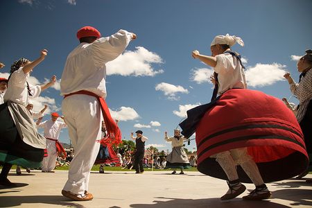 Local Basque traditional dancers perform at the annual Basque Festival in Winnemucca, Nevada.