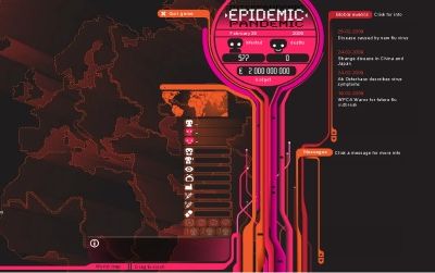 A screenshot from The Great Flu, an online game