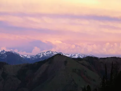 Seven Devils Mountains at sunset