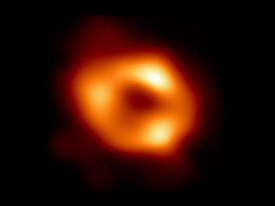 This is the first image of Sagittarius A*,&nbsp;the supermassive black hole at the center of our galaxy,&nbsp;captured by the Event Horizon Telescope (EHT) and released in 2022.