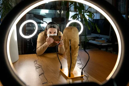 Archaeologist Carol Anne Barsody scans the mummified ibis to create a 3-D model of it for an upcoming exhibition.