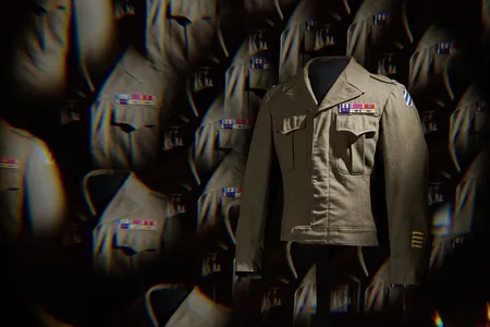 While he racked up more medals than any other soldier in World War II, Audie Murphy wore this olive drab wool Eisenhower jacket, size 36.