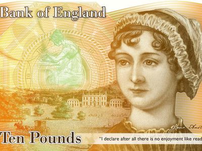 Jane Austen on the British £10 note.