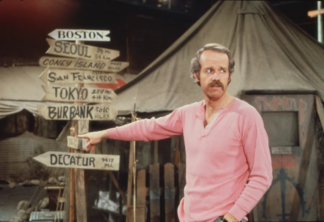 M*A*S*H signpost with Mike Farrell
