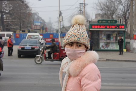 A woman wears a mask to protect against air pollution in Anyang. New research shows that Northeastern China could get more polluted when there is lest dust in the air. 