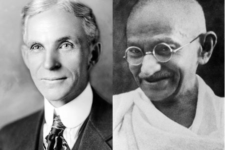 Henry Ford and Mohandas Gandhi exchanged tokens of mutual admiration during World War II.