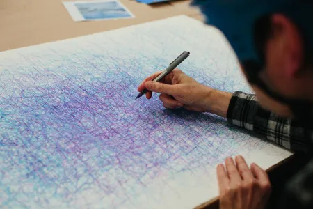 Artist Dan Miller works at Creative Growth Art Center, which is partnering with the San Francisco Museum of Modern Art.