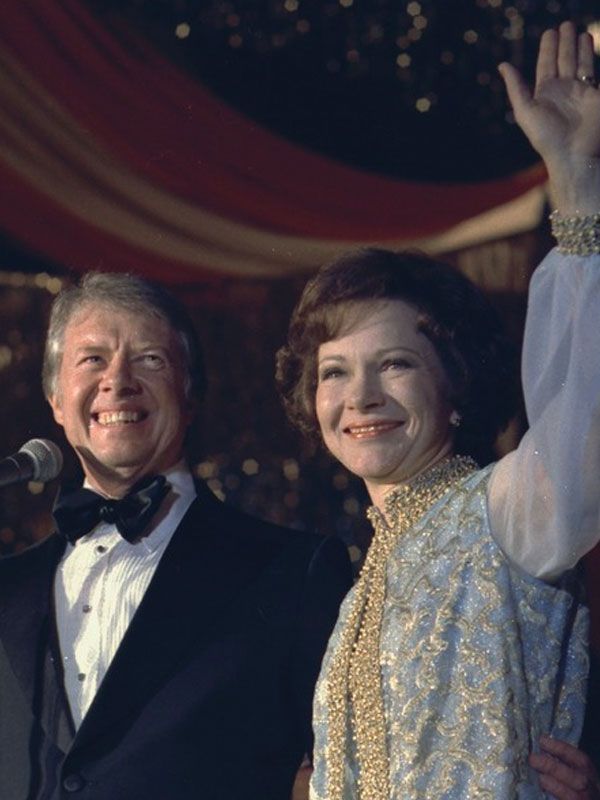 Rosalynn and Jimmy at the 1977 Inaugural Ball