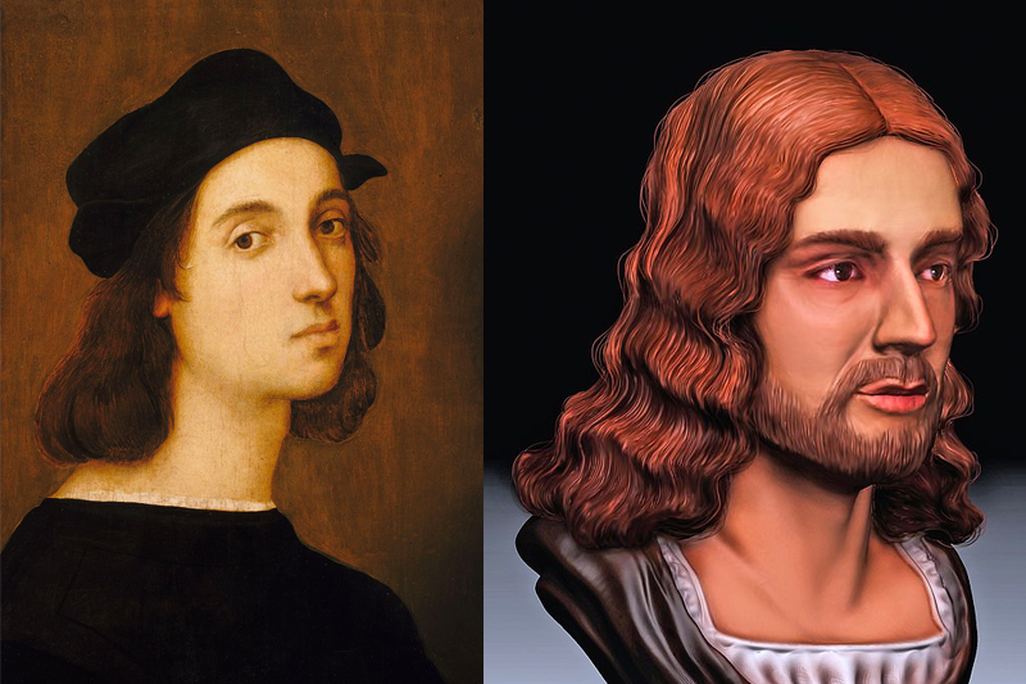 Raphael self-portrait and facial reconstruction