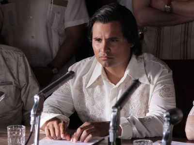 Michael Peña portrays farmworker turned activist Cesar Chavez in a new biopic. 
