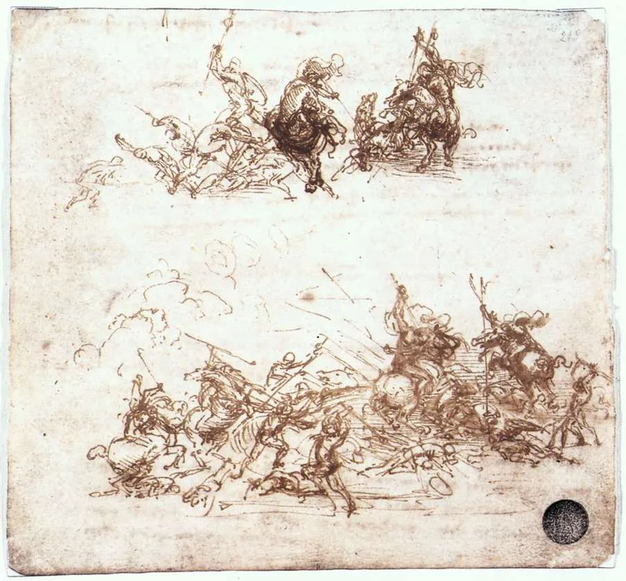 Sketch of Riders on Horseback