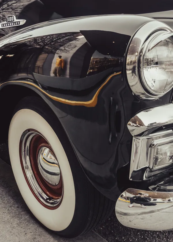 Modern Reflection in a Vintage Pickup thumbnail