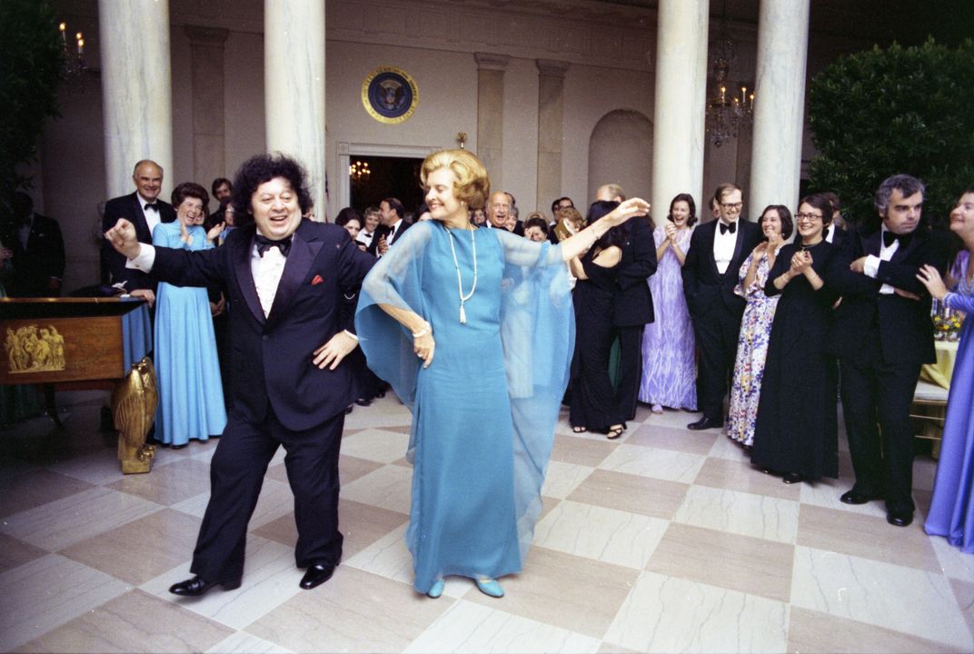 Betty Ford dancing with comedian Marty Allen