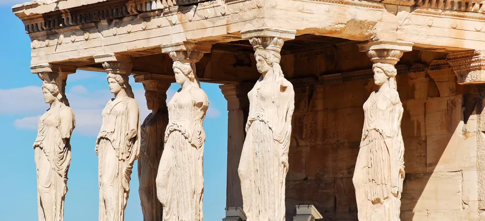  The caryatids on the Temple of Erechtheion on the Acropolis  