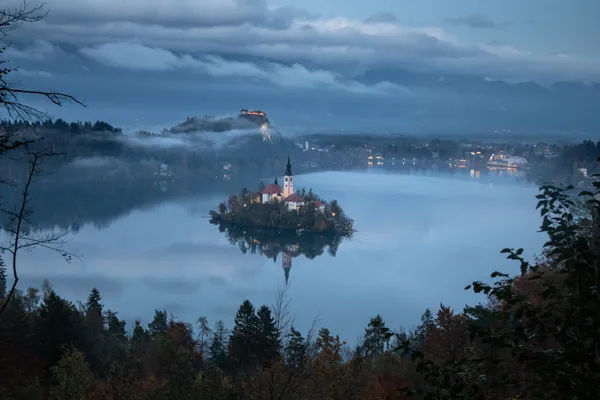 Lake Bled in the evening thumbnail