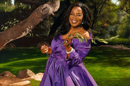 Shawn Michael Warren's oil-on-linen portrait of&nbsp;Oprah Winfrey depicts the talk show host in a resplendent purple dress.