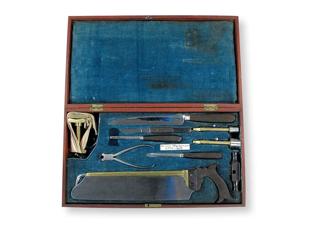 tools used for surgery shown in an open box