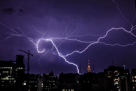 Lightning flashes over Sao Paulo, Brazil in 2014. On October 31, 2018, the longest lightning bolt ever recorded struck in Brazil, according to the World Meteorological Organization. 