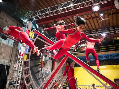 Elizabeth Streb’s troupe is part of a new wave of circus performers. “The drama is in danger,” says Streb. “I’m trying to make people wonder, What’s going to happen next?”
