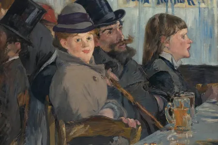At the Caf&eacute;&nbsp;(1878), the left-hand side of Manet&#39;s abandonded painting of the&nbsp;Brasserie Reichshoffen
