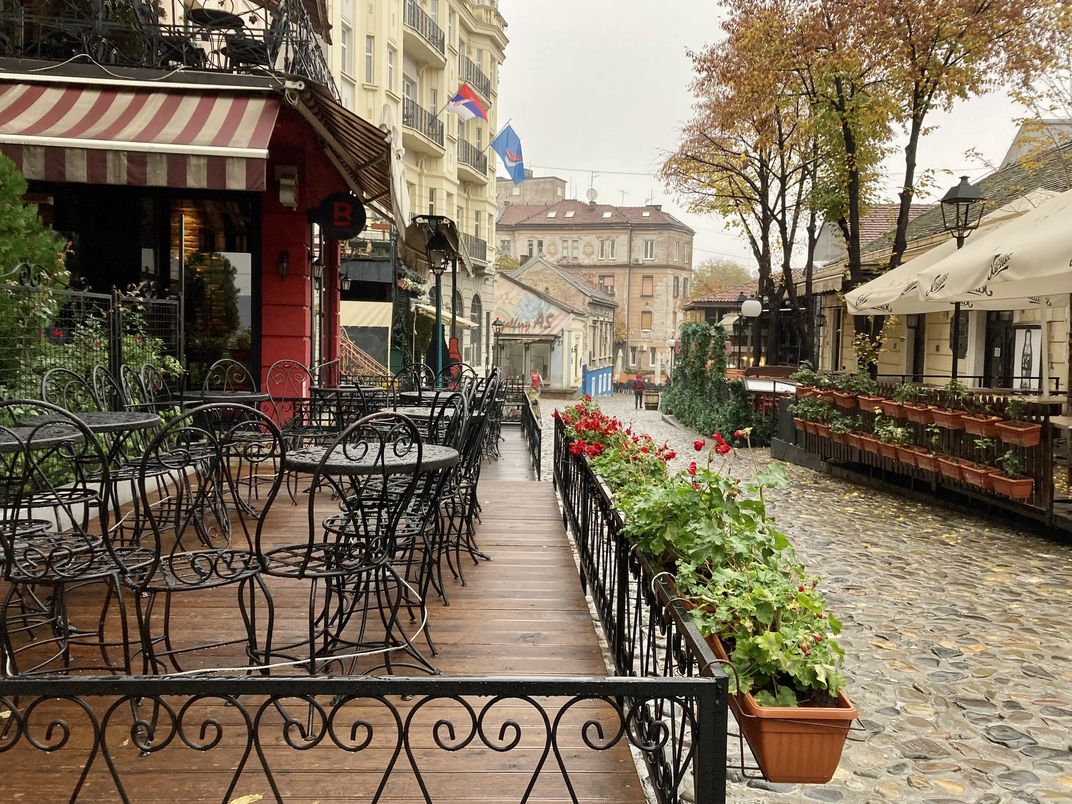 Street in the Skadarlija neighborhood, Belgrade, Serbia