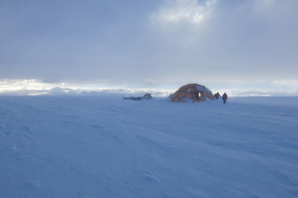 a tent on the Guliya glacier