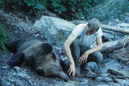 Park Ranger Leonard Landa with the bear that killed Michele Koons.