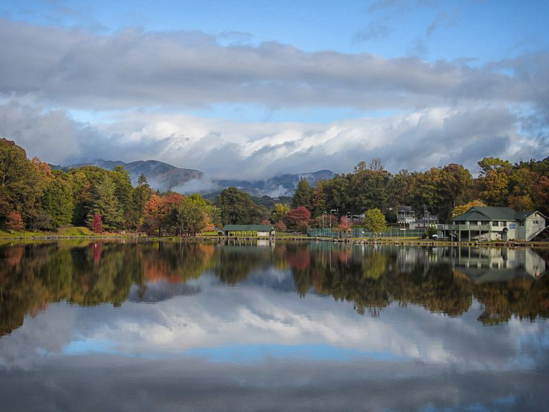 Lake Tomahawk Reflection The sleepy town of Black Mountain, NC has