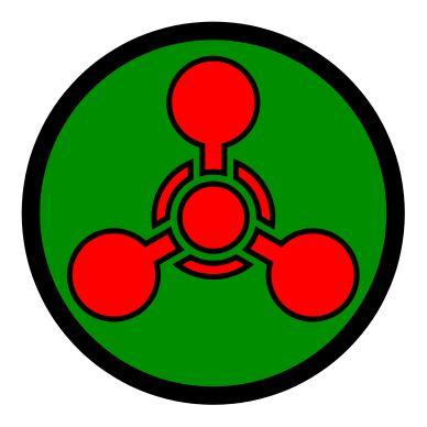 The symbol for chemical weapons