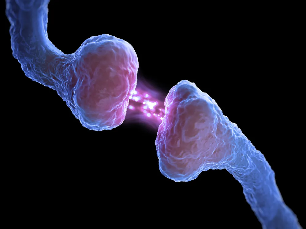 Conceptual close up image of a synapse.