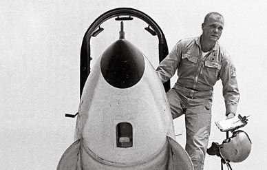 John Glenn’s transcontinental F8U flight led to his selection as an astronaut.