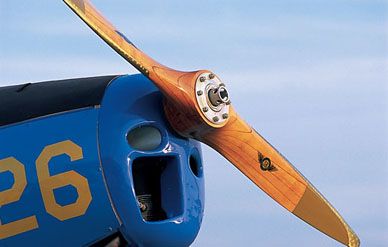 A 1942 Fairchild PT-19 Army Air Forces trainer, now owned by Wayne Boggs in Plant City, Florida, wears a Sensenich wood prop, model W86RA-61, for authenticity, and the prop even has original Sensenich decals.