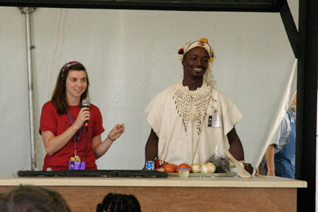 Presenters at the Peace Corps Home Cooking stage at the 2011 Smithsonian Folklife Festival