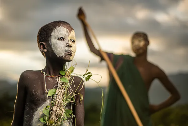 Portrait of Suri tribe members in a village near Kibish. Ethiopia. thumbnail