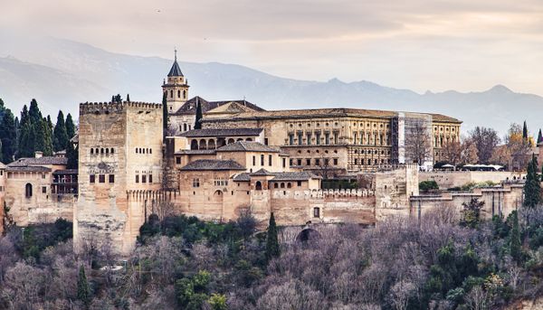 Exterior View of La Alhambra in Granada, Spain thumbnail
