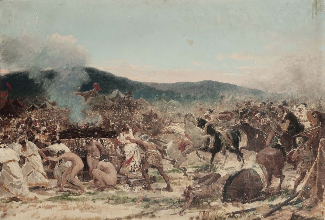 A romanticized depiction of the Battle of Himera