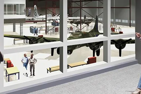 Now open: Udvar-Hazy's Mary Baker Engen Restoration Hangar (artist rendering).
