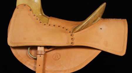 Wyeth Company of St. Joseph, Missouri, manufactured this replica of the mochila used over saddles by Pony Express riders between April 3, 1860, and October 24, 1861.
