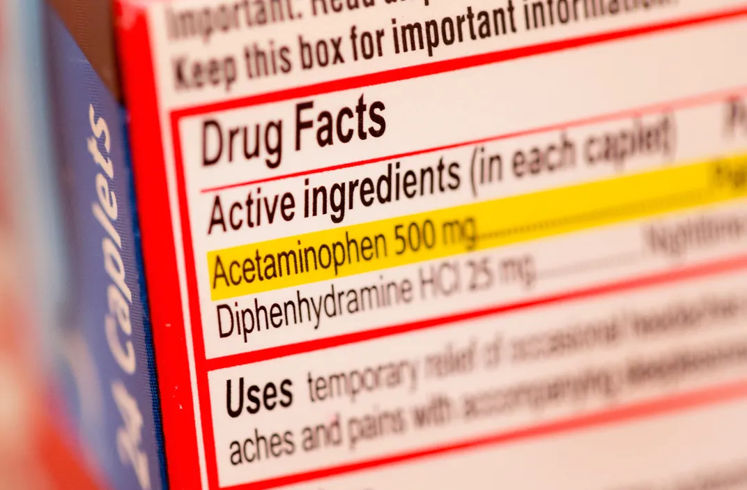 acetaminophen labelled on medicine package