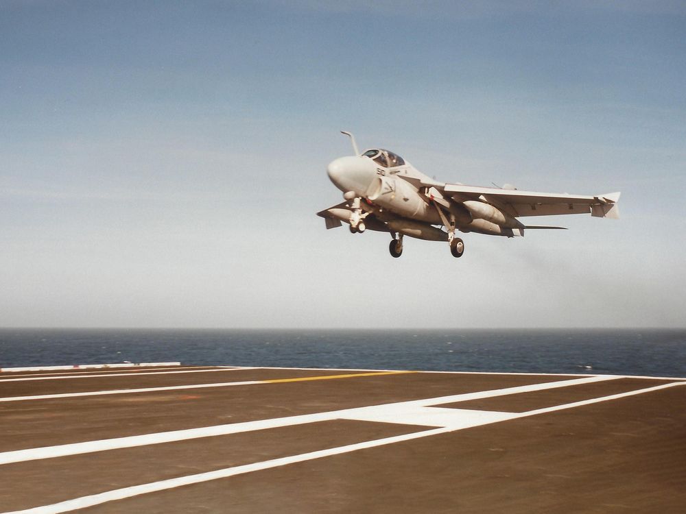 NE 510 lands on aircraft carrier runway