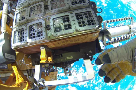 Cosmonauts installed ESA’s Expose-R2 facility on the outside of the space station in 2014.  