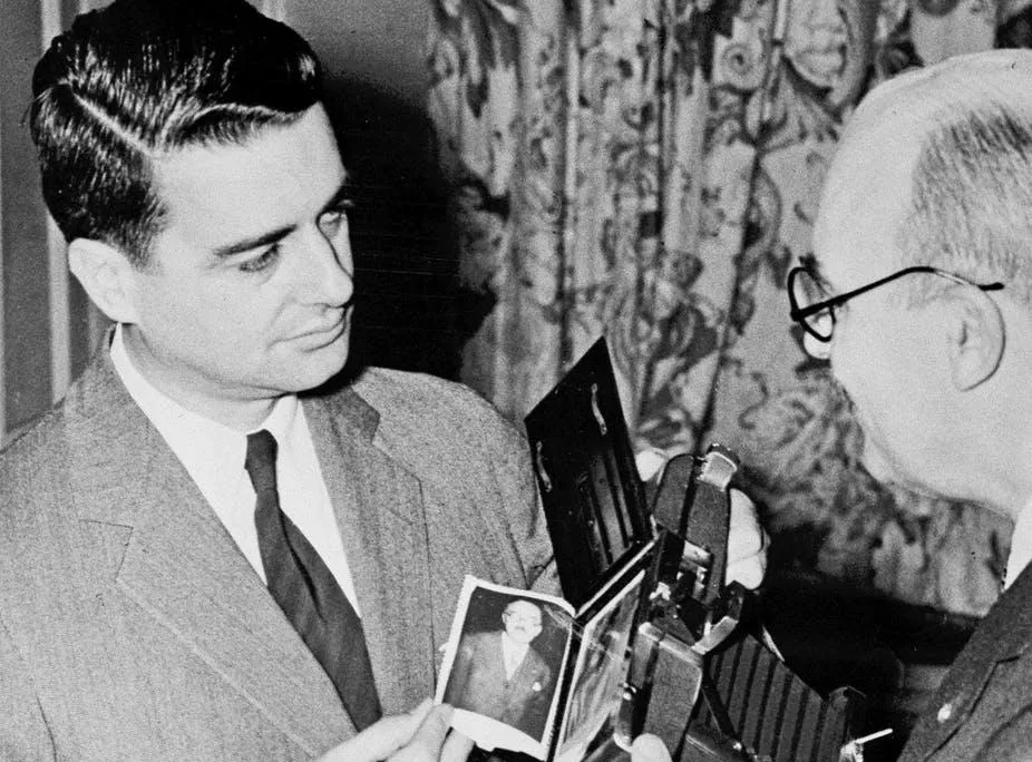It’s been 70 years of instant photography, thanks to Edwin Land, on the left.