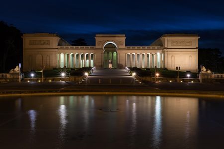 Legion of Honor, one of San Francisco’s fine arts museums, at night in January 2017