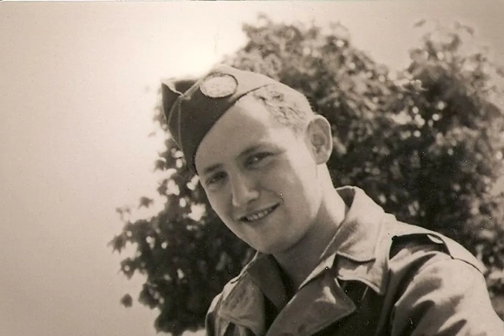 David Wisnia in his U.S. Army uniform after being “adopted” by troops of the 101st Airborne Division in 1945