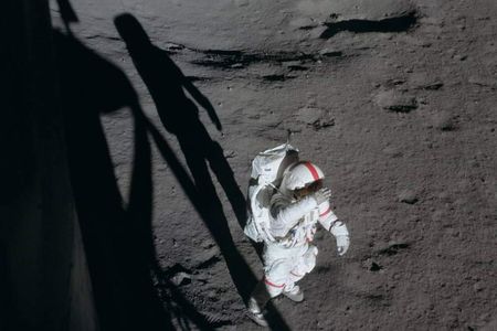 Alan Shepard on the lunar surface of the Moon during Apollo 14 mission. Photographed by Edgar D. Mitchell still inside Antares. (NASA)